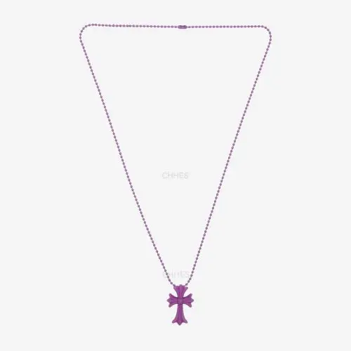克罗心 紫色硅胶黄铜十字架项链（套装）