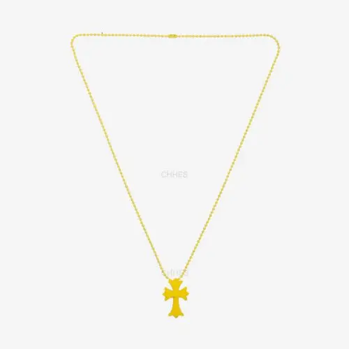 克罗心 黄色硅胶黄铜十字架项链（套装）