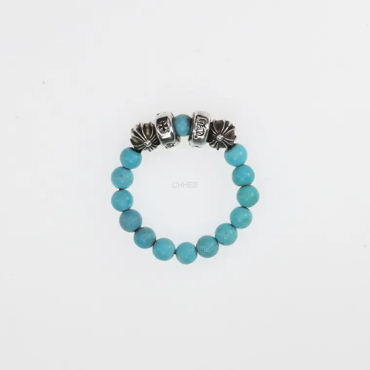 Chromehearts 克罗心 4银绿松石珠戒指