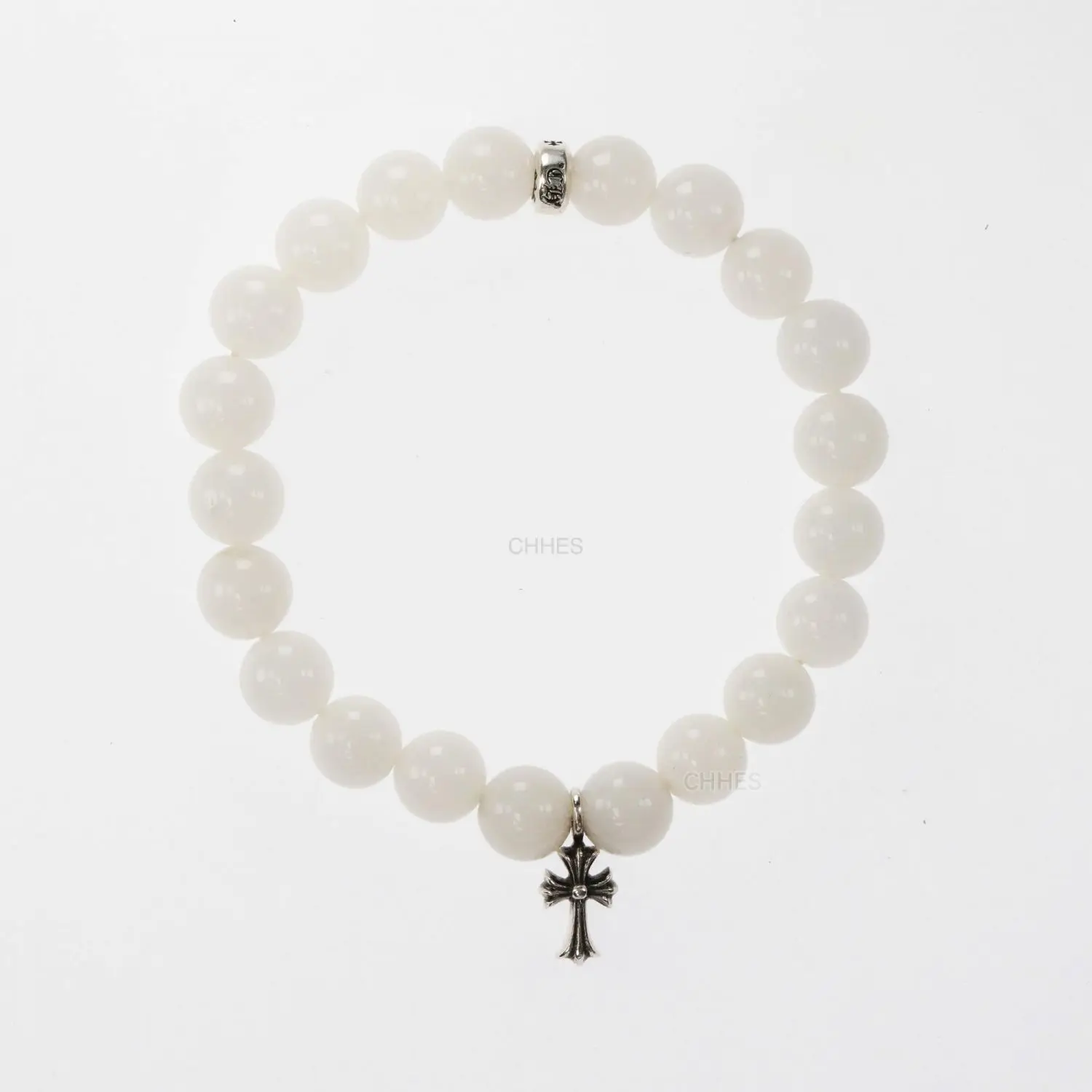 Chromehearts 克罗心 十字架白珠8MM珠手链