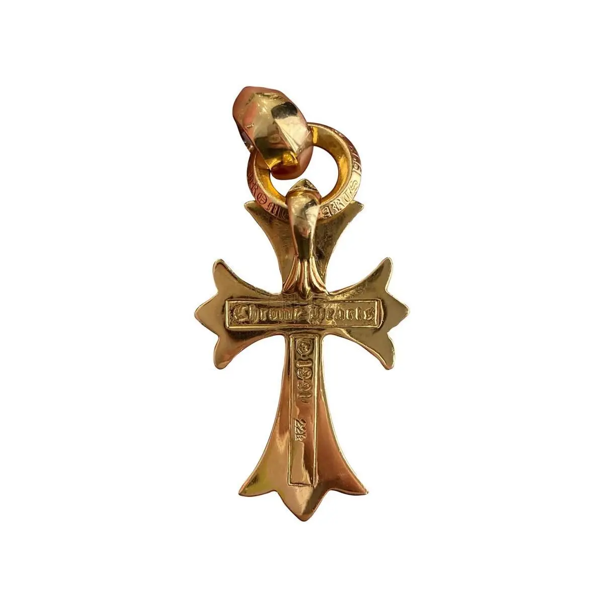 Chromehearts 克罗心 22K黄金单钻中号十字架经典吊坠