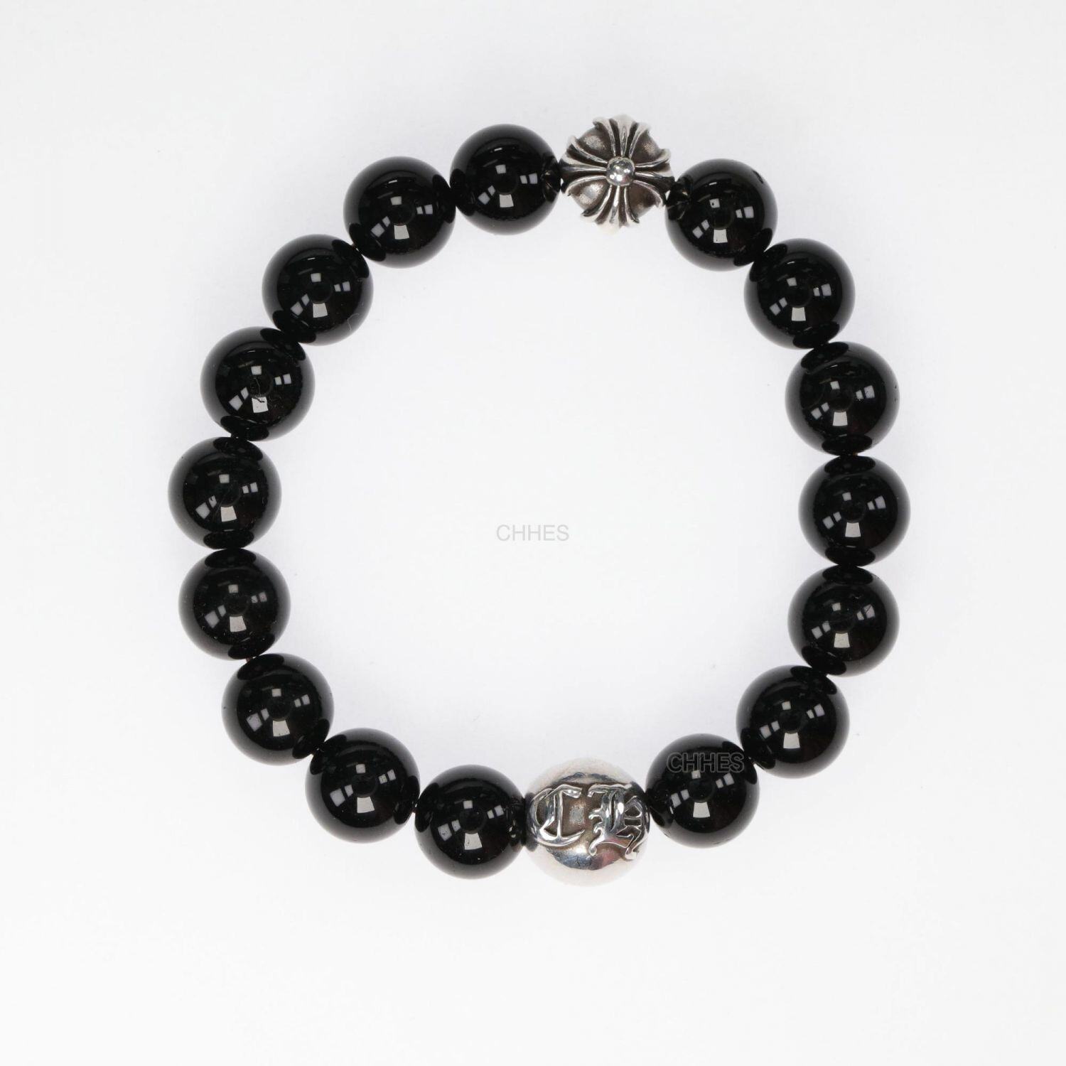 Chrome Hearts BEAD 10mm ビーズブレスレット サファイア CHROMEHEARTS Chrome Hearts 10MMobsidian2silver bead bracelet
