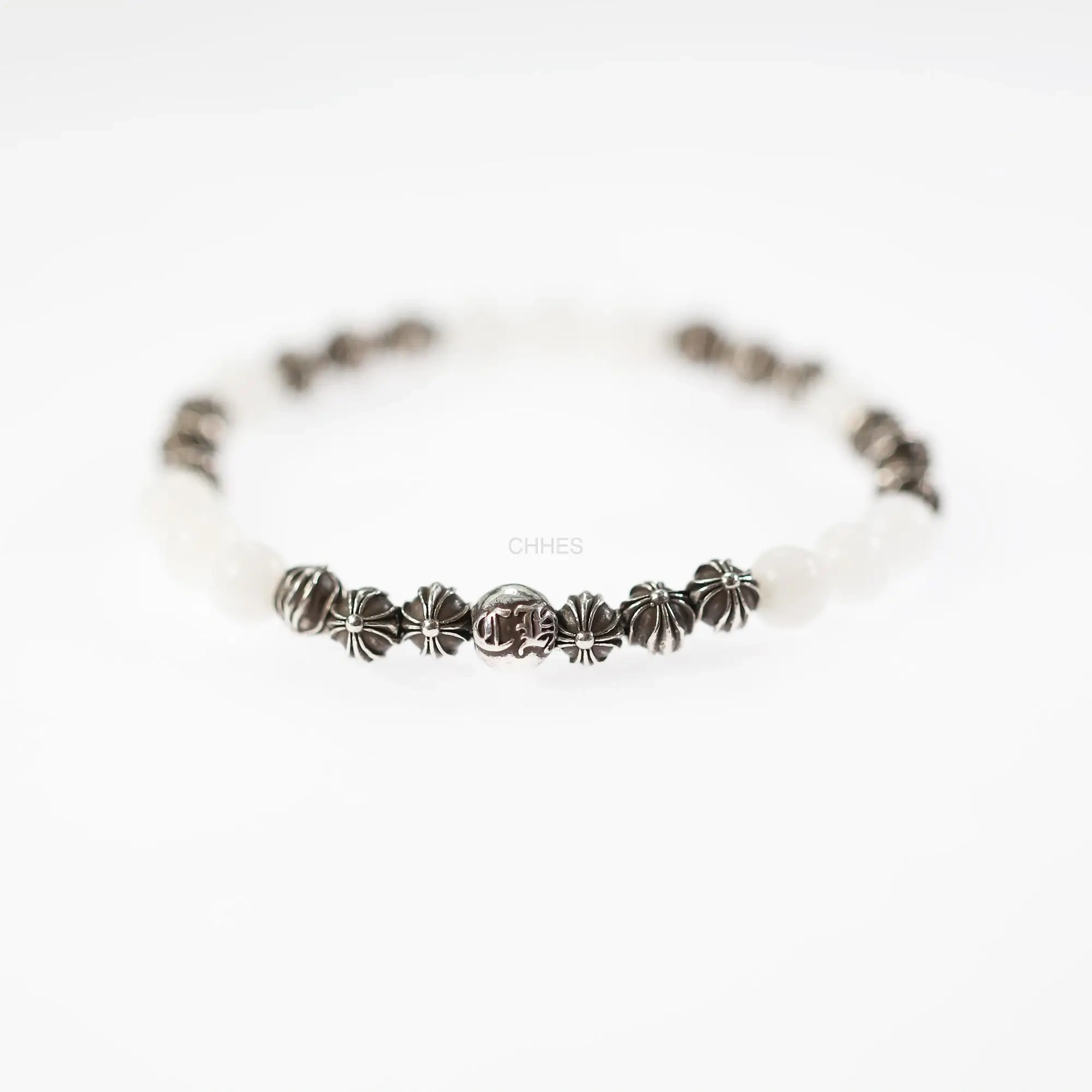 Chrome hearts 克罗心 19银珠6MM白玛瑙手链