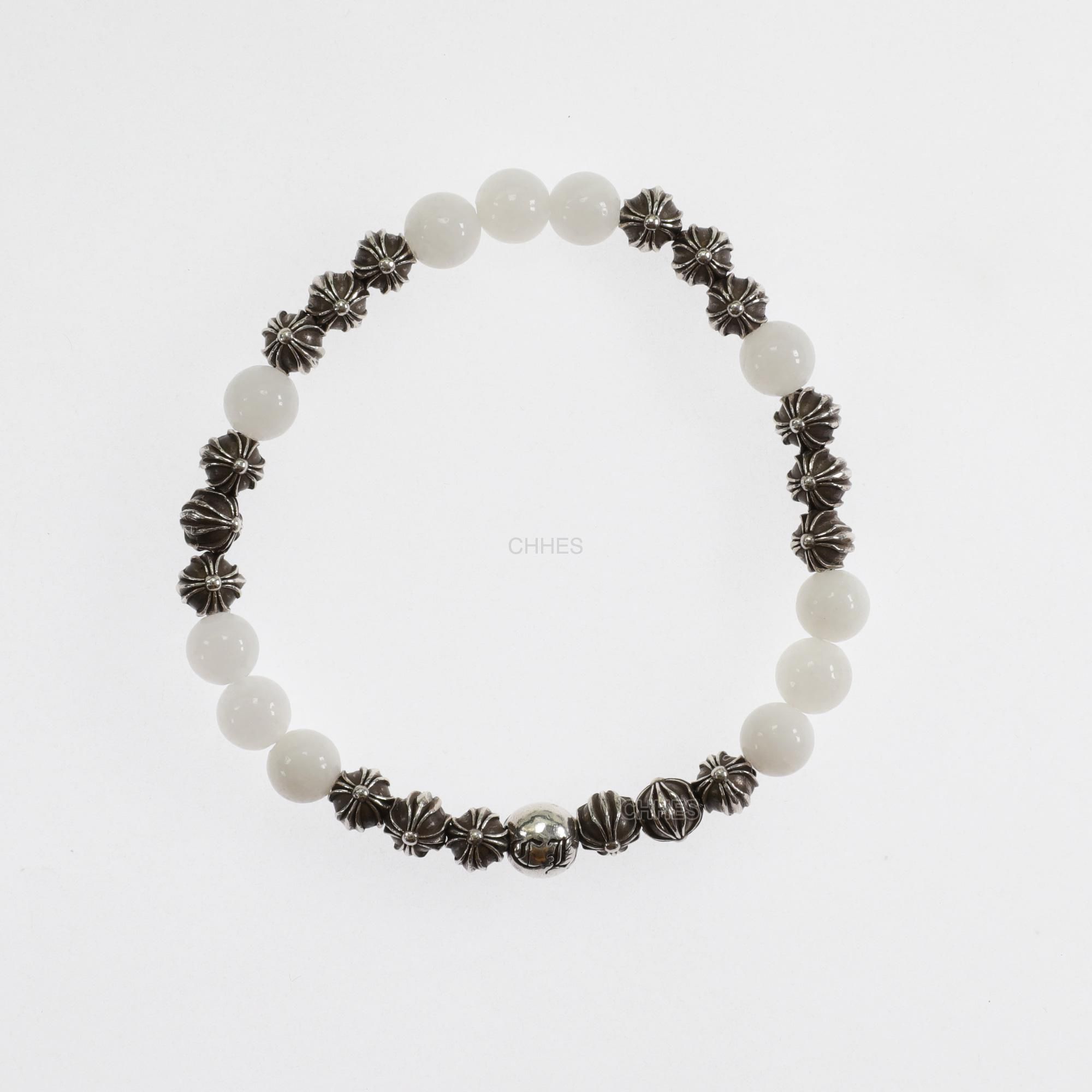 CHROME HEARTS Chrome hearts 克罗心19银珠6MM白玛瑙手链- CHHES