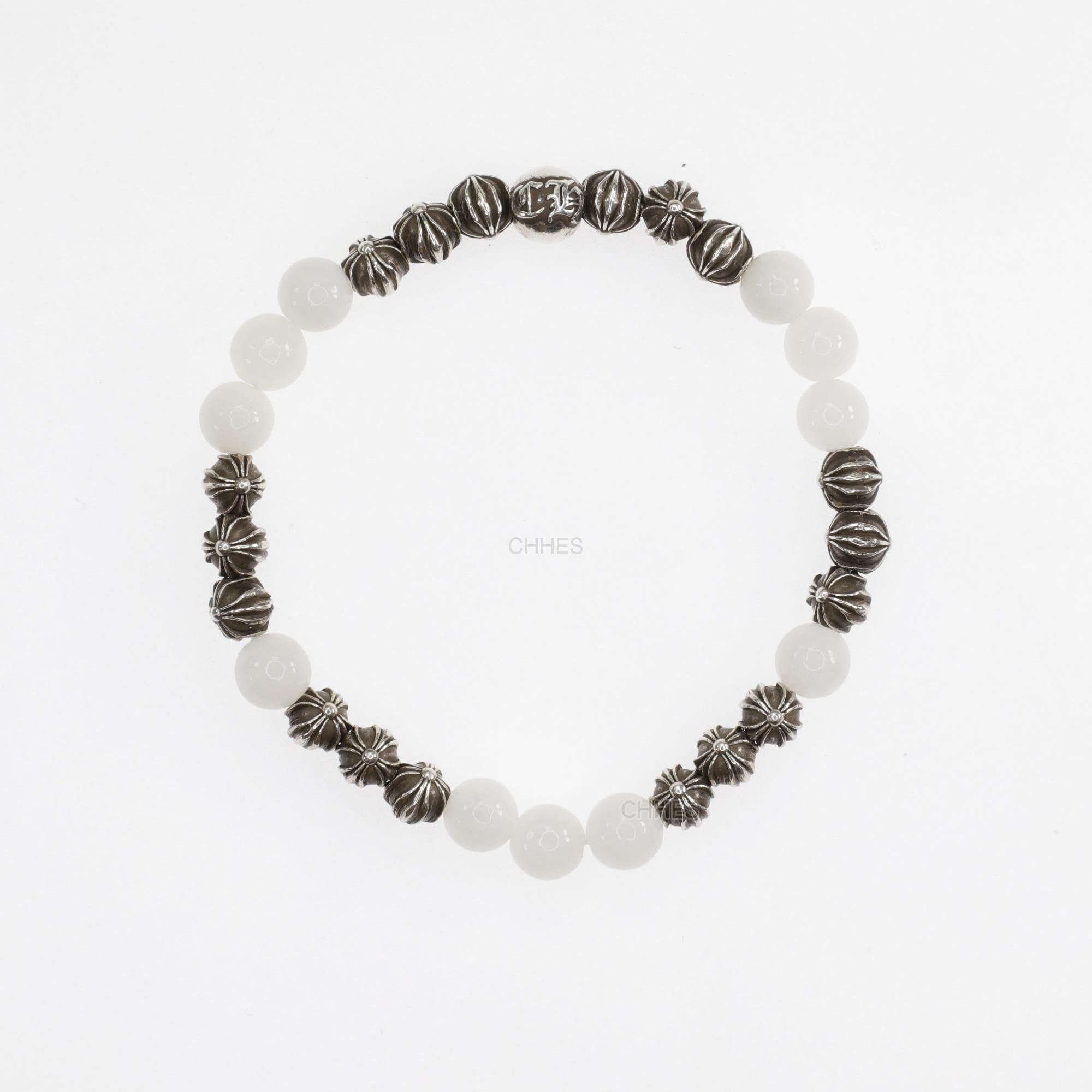 CHROME HEARTS Chrome hearts 克罗心19银珠6MM白玛瑙手链- CHHES