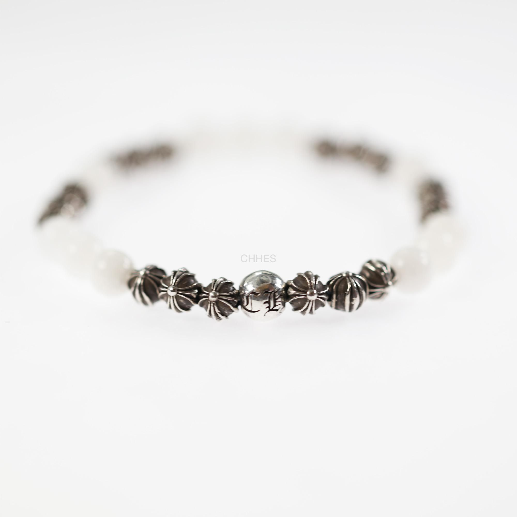 CHROME HEARTS Chrome hearts 克罗心19银珠6MM白玛瑙手链- CHHES