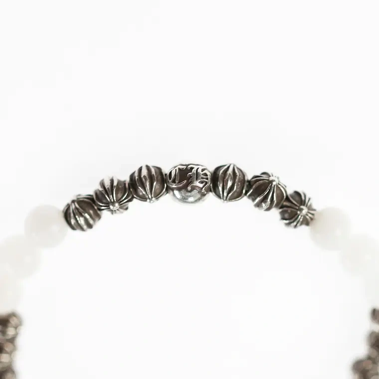 Chrome hearts 克罗心 19银珠6MM白玛瑙手链