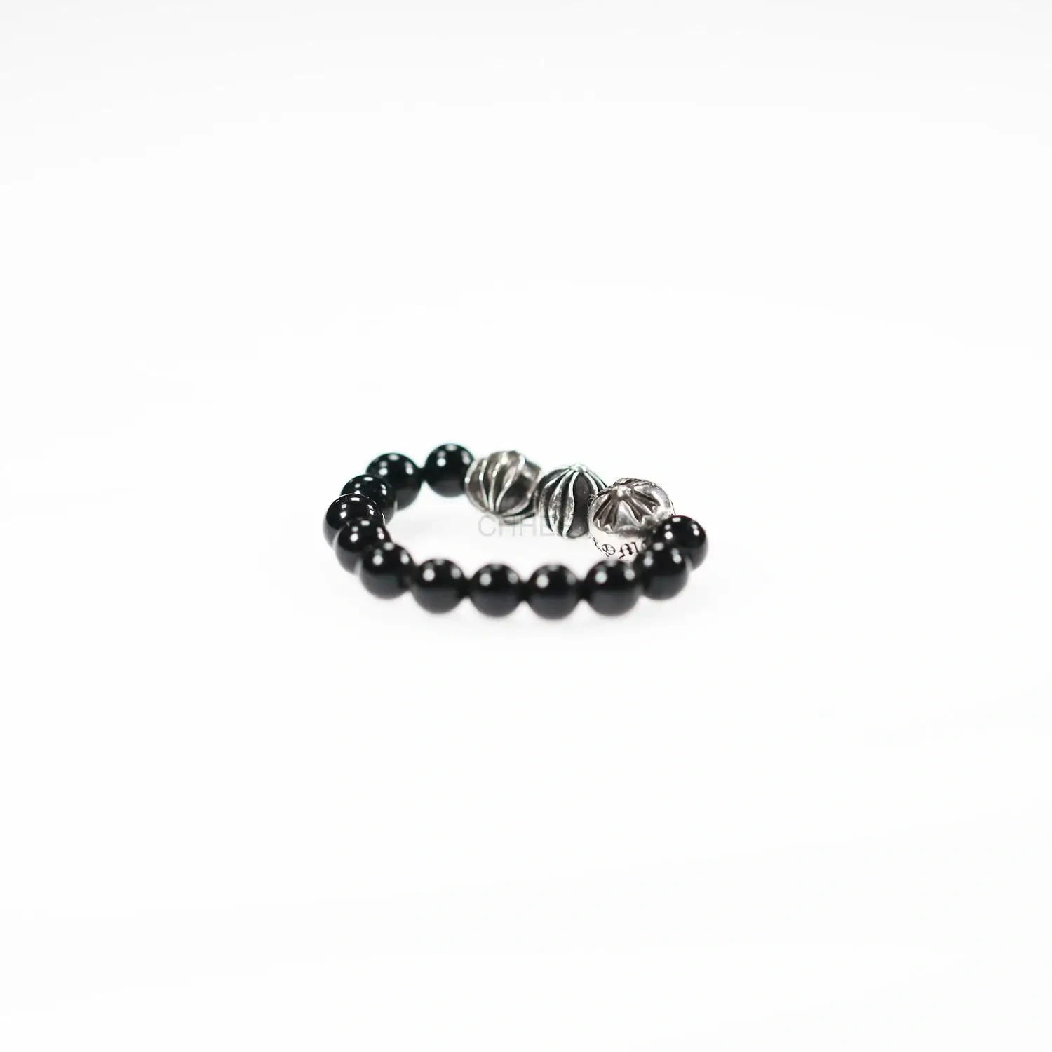 Chromehearts 克罗心 3银黑曜石珠戒指