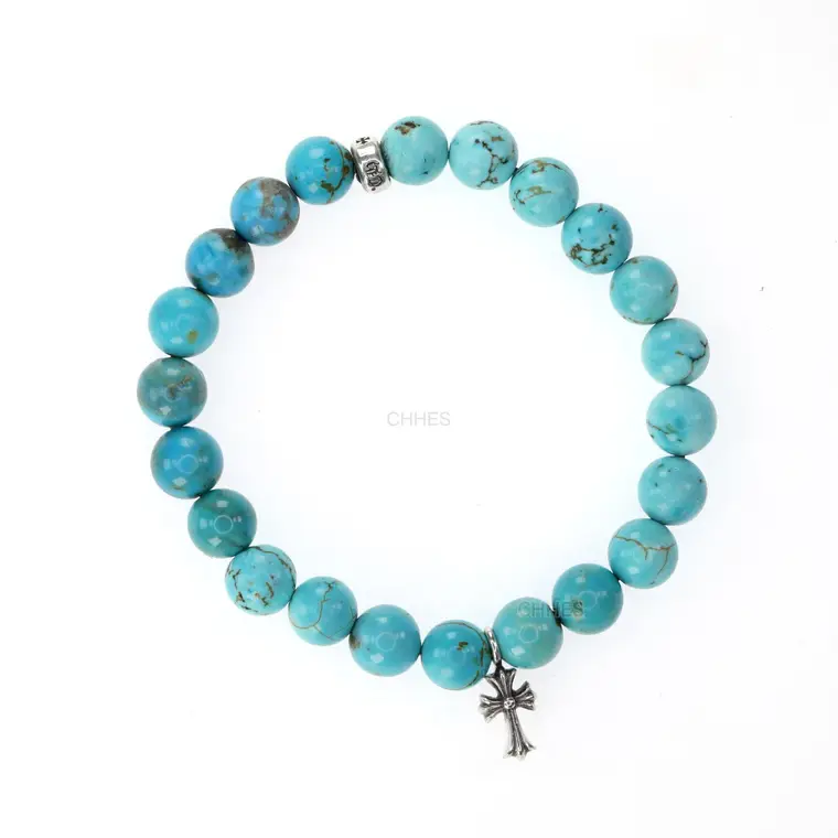 Chromehearts 克罗心 十字架绿松石8MM珠手链