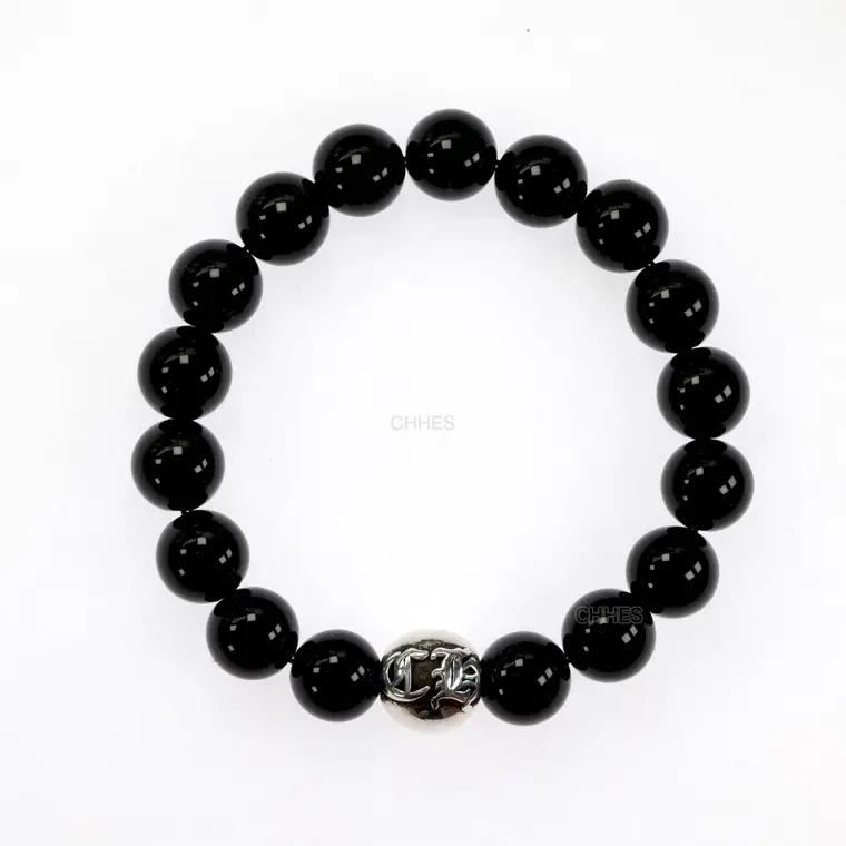 Chromehearts 克罗心 10MM 黑曜石CH单球手链
