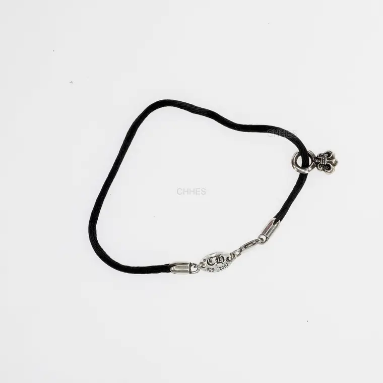 Chrome hearts 克罗心 童军花吊坠黑手绳