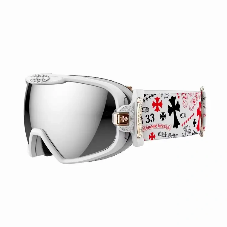 Chrome hearts 克罗心 SKI GOGGLES SILVER M0RNING 白色滑雪镜	