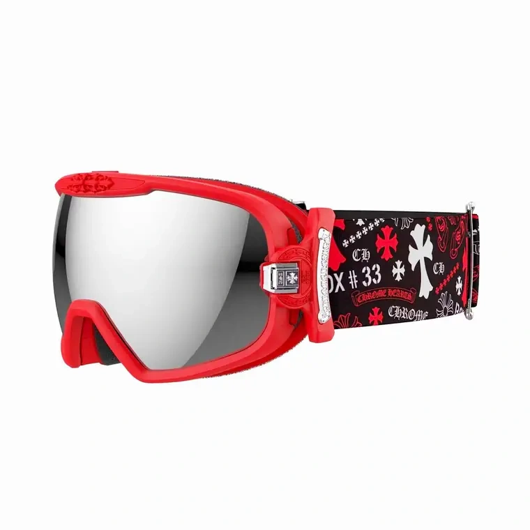 Chrome hearts 克罗心 SKI GOGGLES SILVER M0RNING 红色滑雪镜