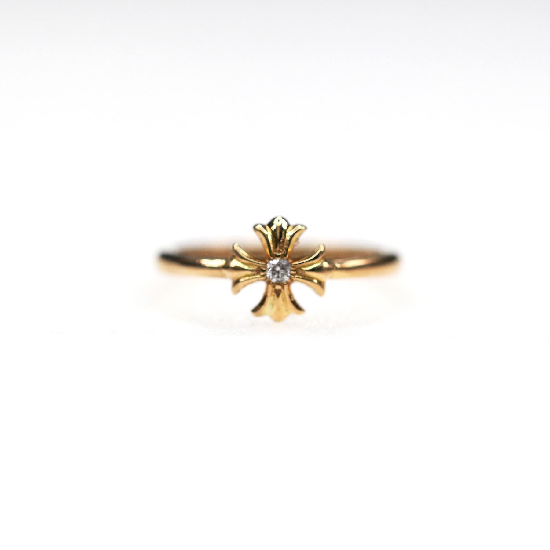 CHROME HEARTS Chrome hearts 克罗心22K镶钻圆环十字花泡泡糖