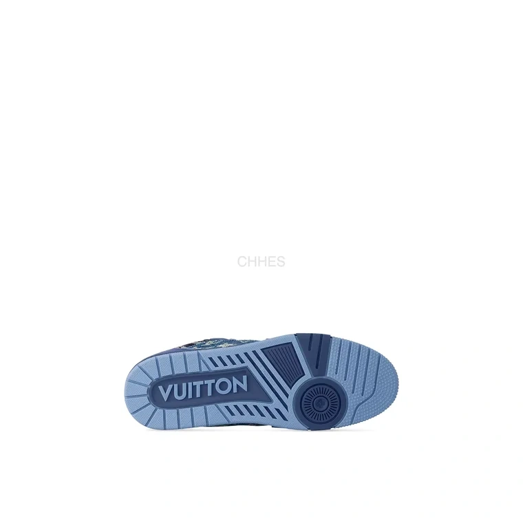 LOUIS VUITTON 男士 TRAINER 蓝色牛仔老花运动鞋 1AC4YR
