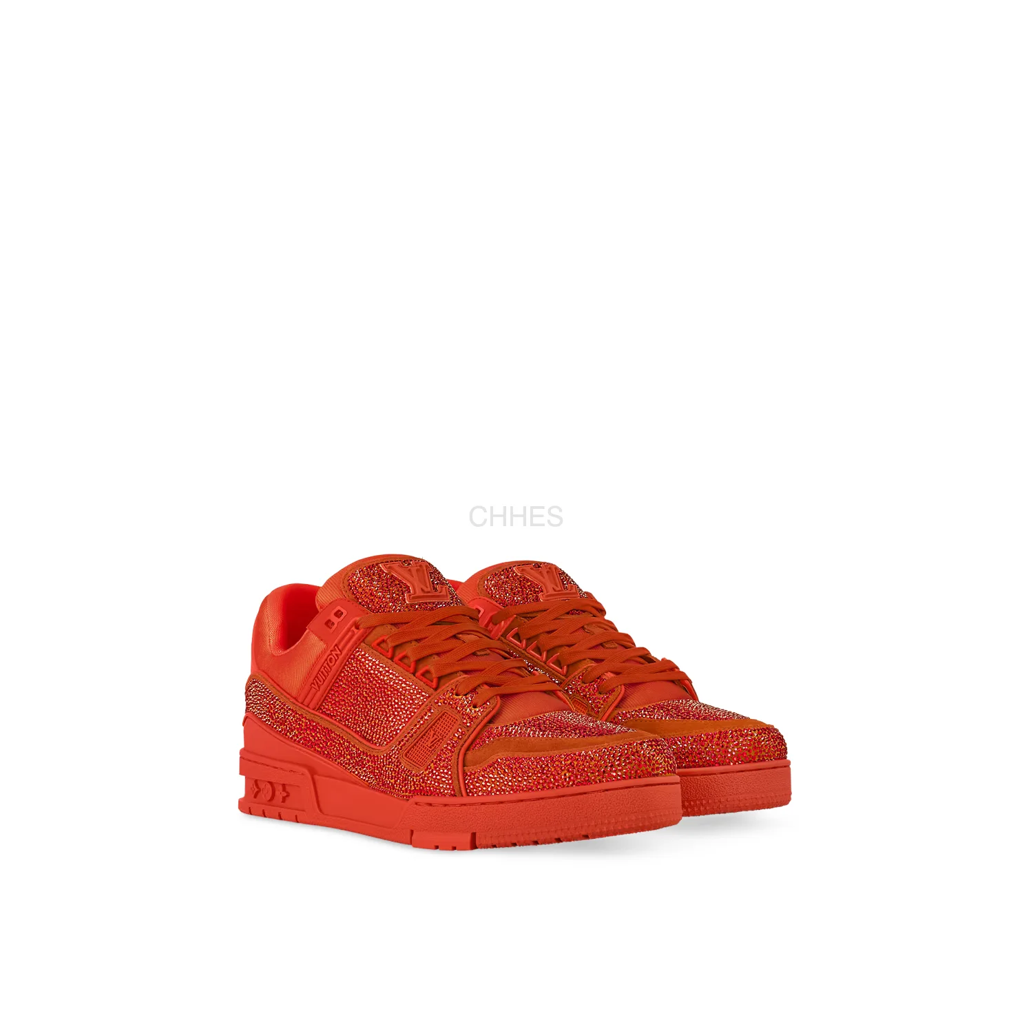 LOUIS VUITTON 男士 TRAINER MAXI  橘红色满钻运动鞋 1AC4UI