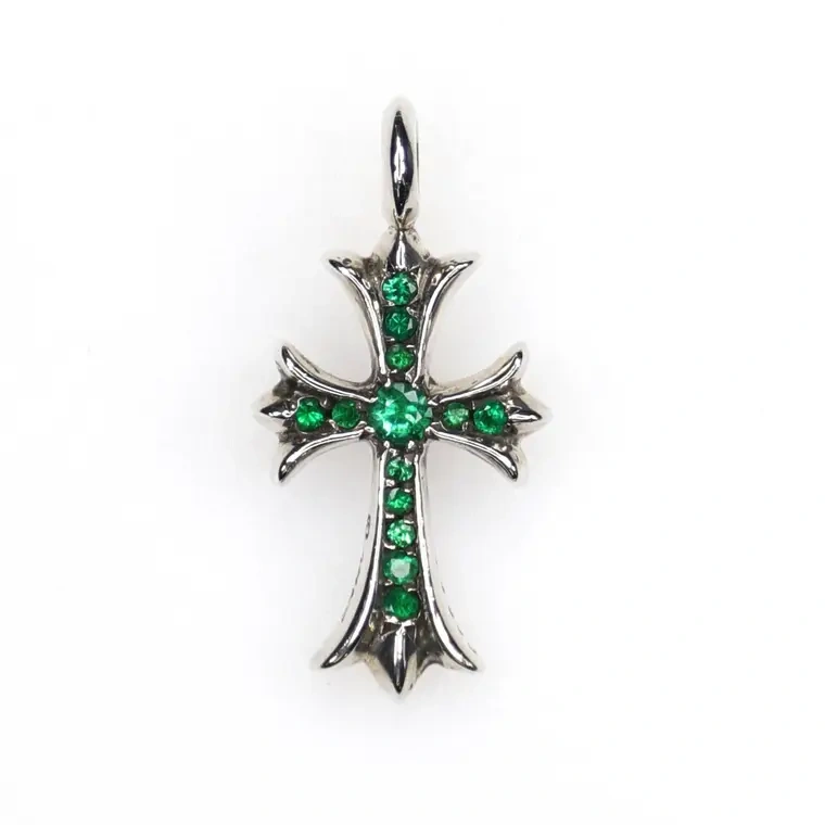 Chrome hearts 克罗心 祖母绿TINY十字架吊坠