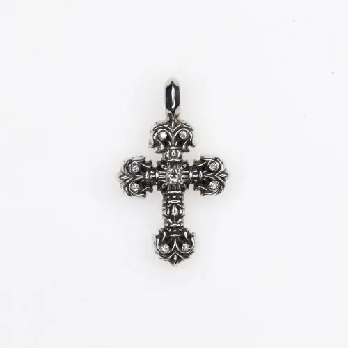 Chrome hearts 克罗心 9钻小号Filigree火焰十字架吊坠