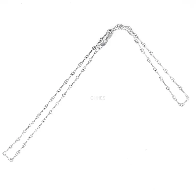 Chrome hearts 克罗心 18K白金竹节/麻花项链