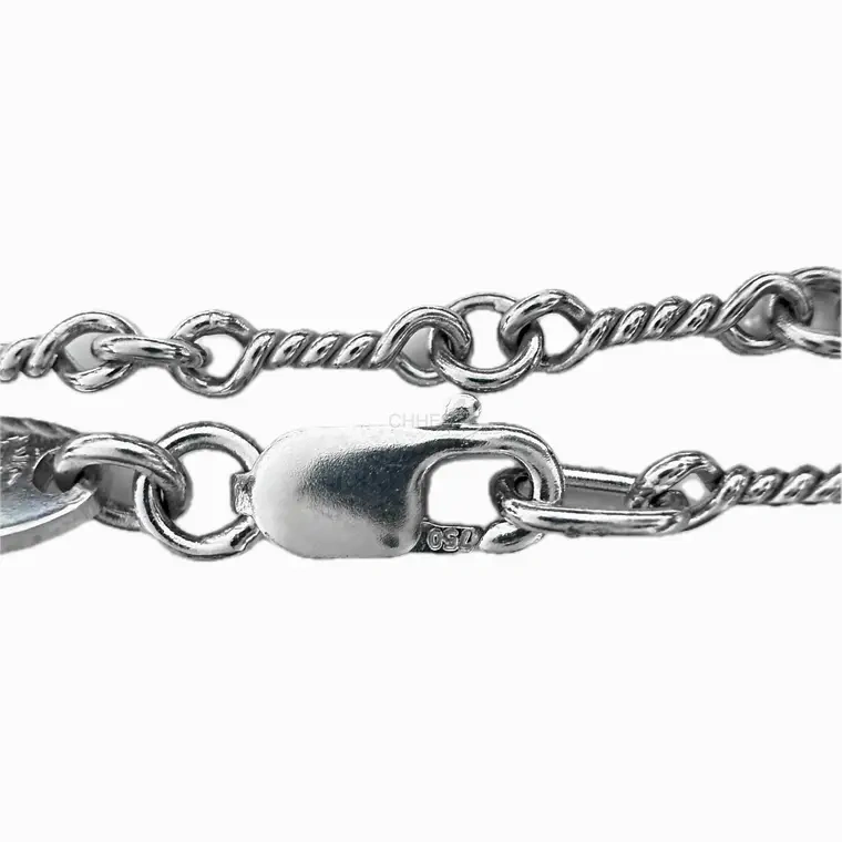Chrome hearts 克罗心 18K白金竹节/麻花项链
