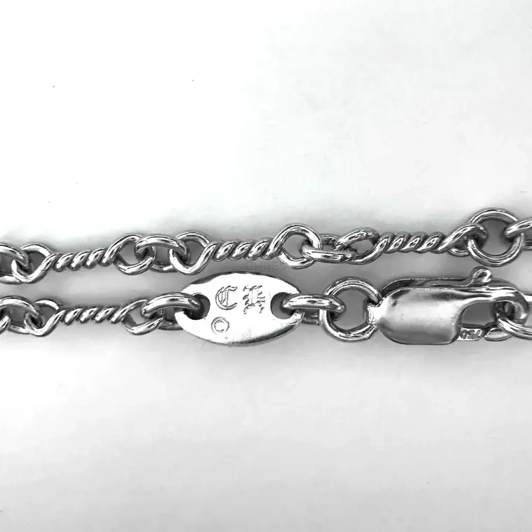 Chrome hearts 克罗心 18K白金竹节/麻花项链