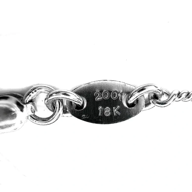 Chrome hearts 克罗心 18K白金竹节/麻花项链