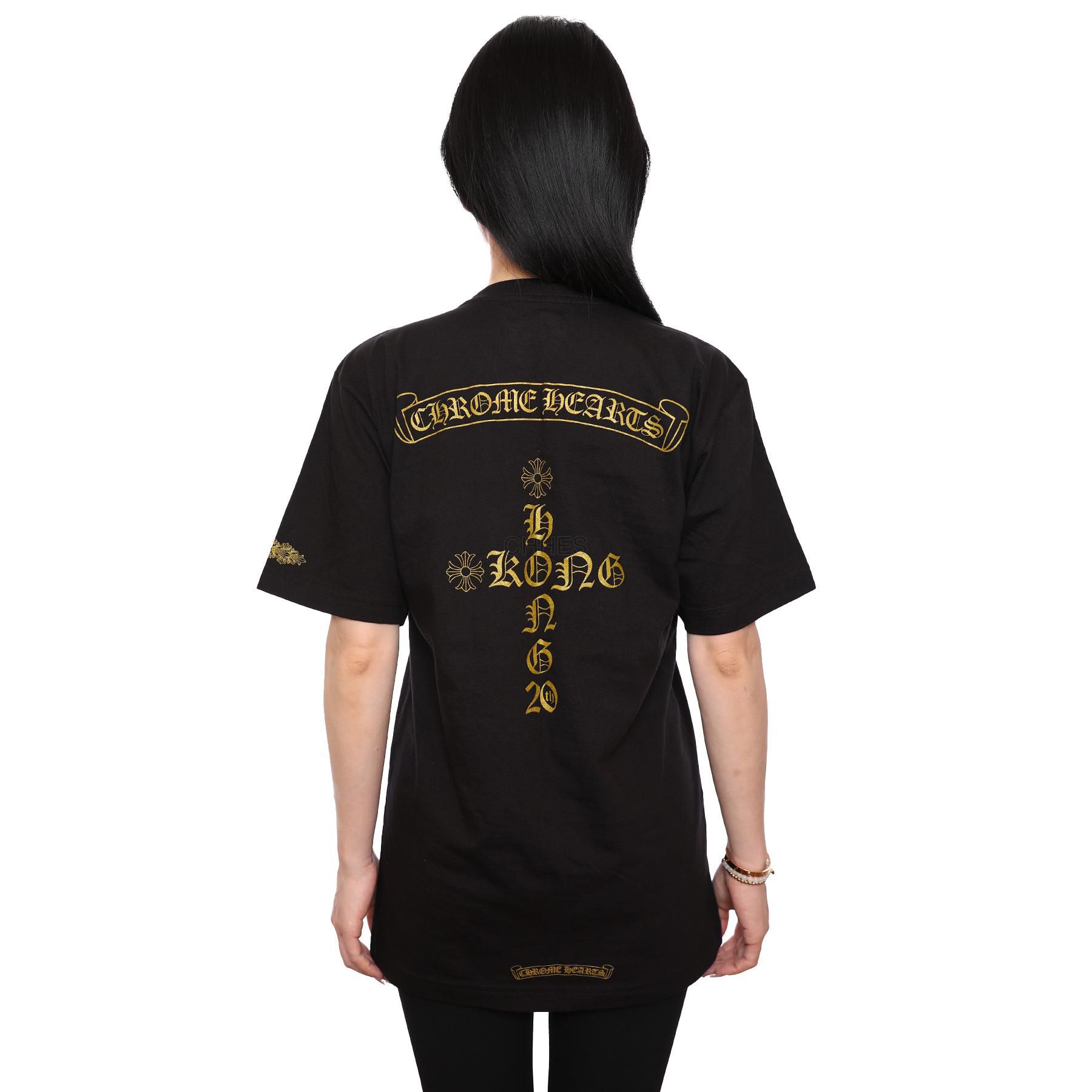 CHROME HEARTS 克罗心香港20周年限定烫金黑色短袖TEE - CHHES