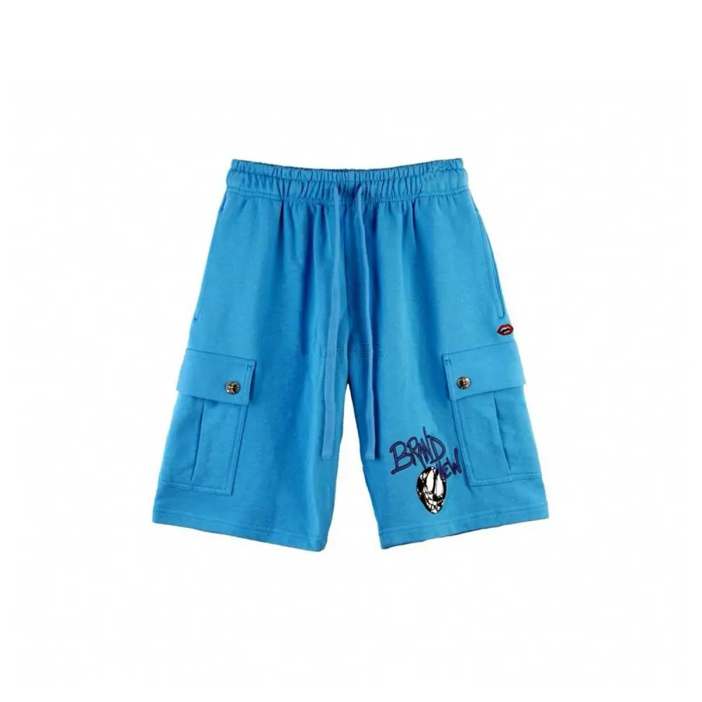 Chrome hearts 克罗心 Mattyboy SS24 BRAIN 中腰直筒休闲短裤 蓝色