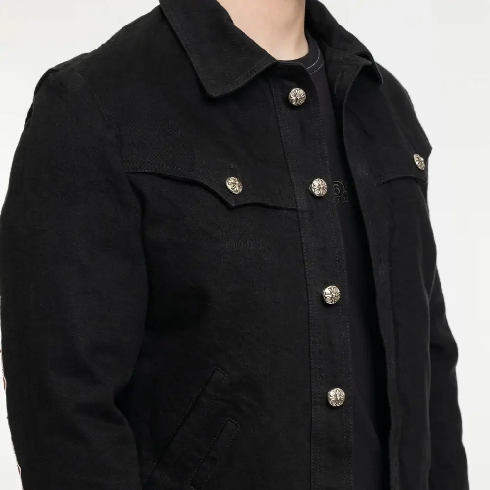 Chrome hearts 克罗心 JDGMNT WSH 红色火焰藤蔓臂纹牛仔外套