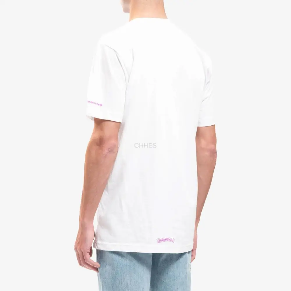克罗心 Chrome hearts 领口紫色字母白色短袖TEE