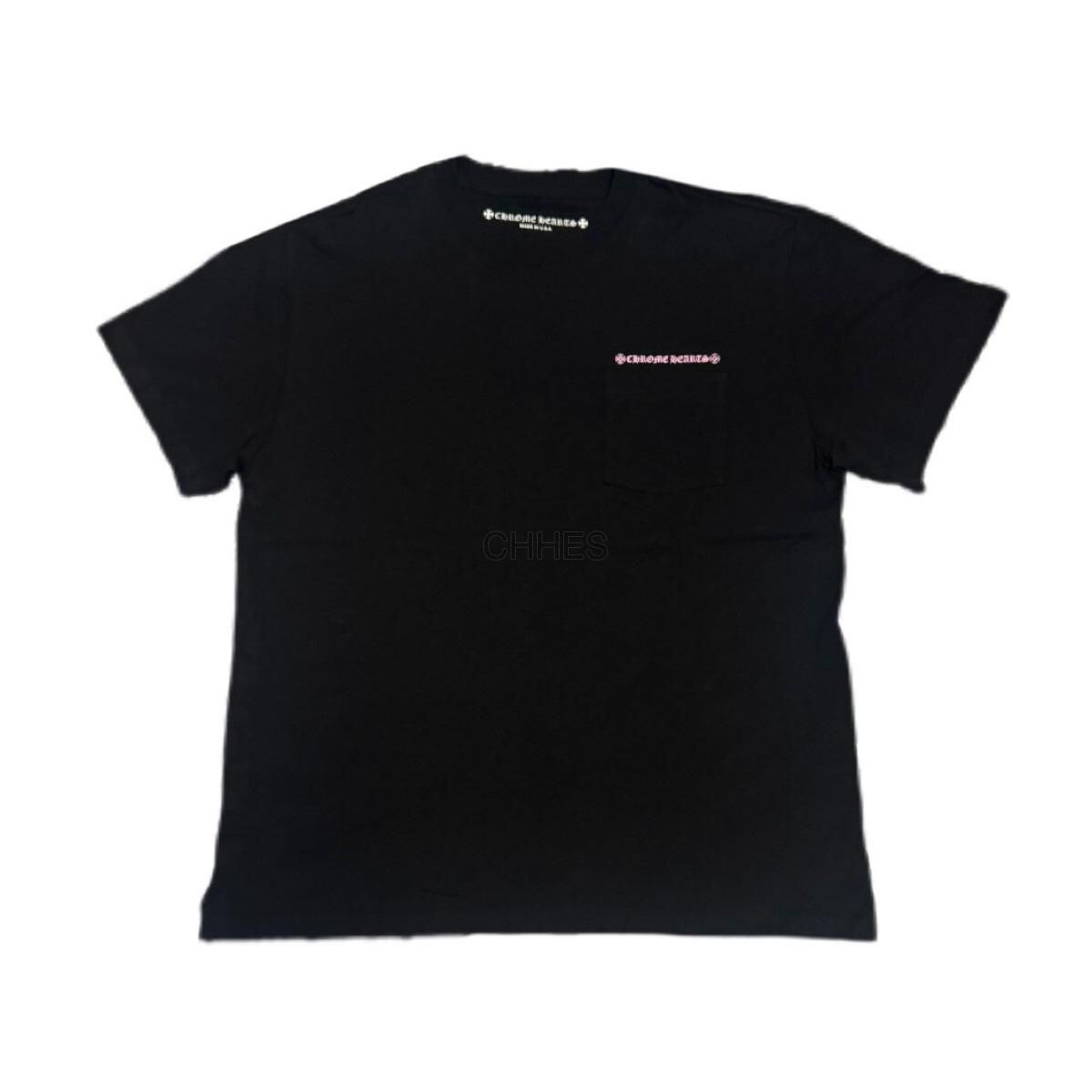 CHROMEHEARTS 克罗心Matty Boy Shoulder USA粉字横幅黑色短袖TEE【正品