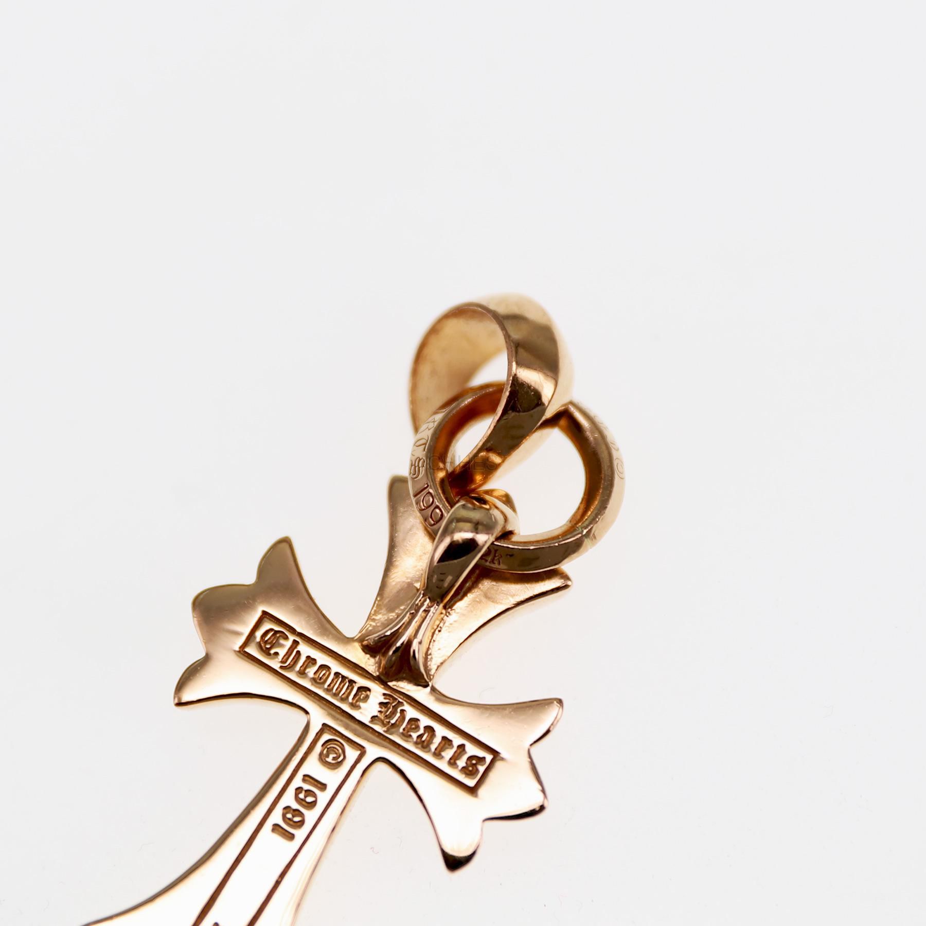 CHROME HEARTS Chrome hearts 克罗心22K黄金镶钻中号十字架经典