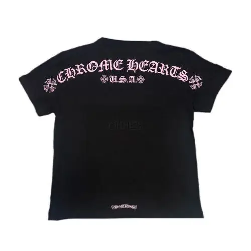 克罗心 Matty Boy Shoulder USA粉字横幅黑色短袖TEE