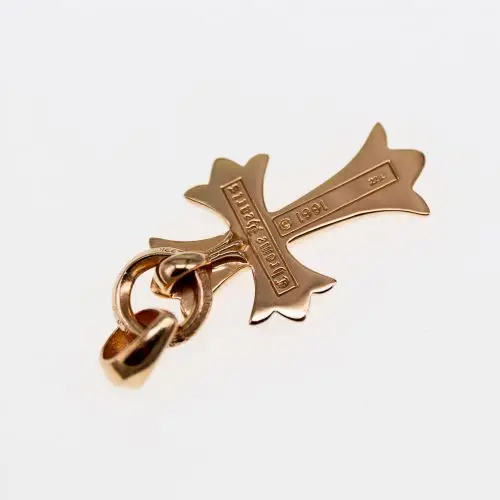 Chrome hearts 克罗心 22K黄金镶钻中号十字架经典吊坠