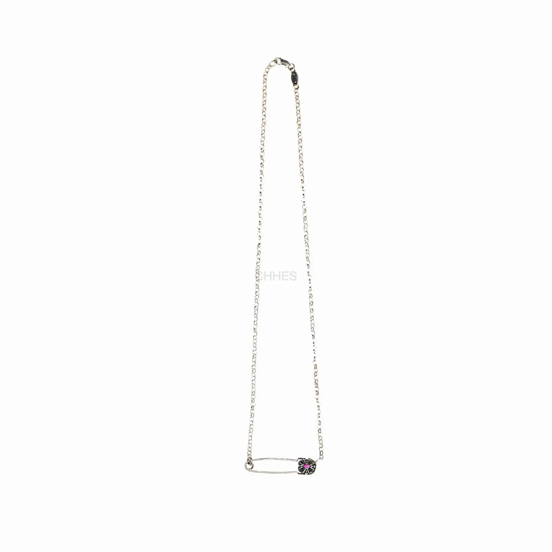 Chrome hearts 克罗心 别针锁骨ROLL粉宝石项链