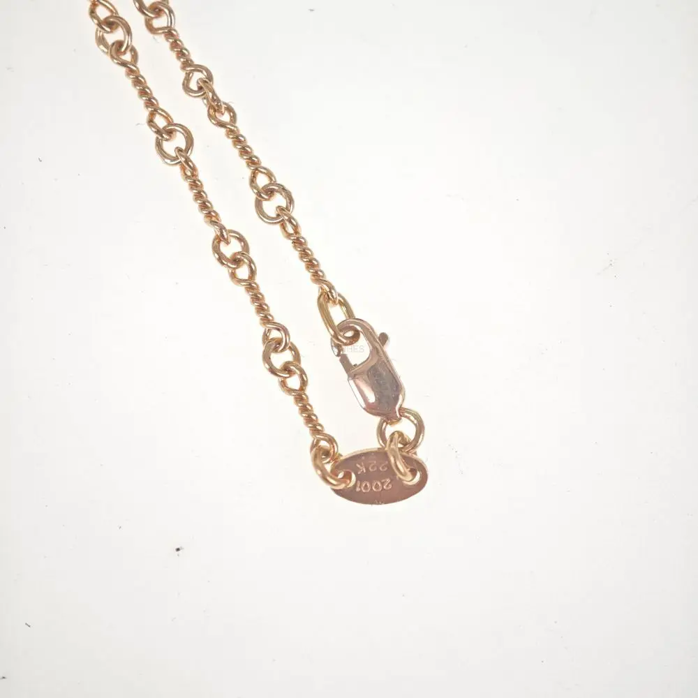 Chrome hearts 克罗心 22k金别针竹节钻石项链
