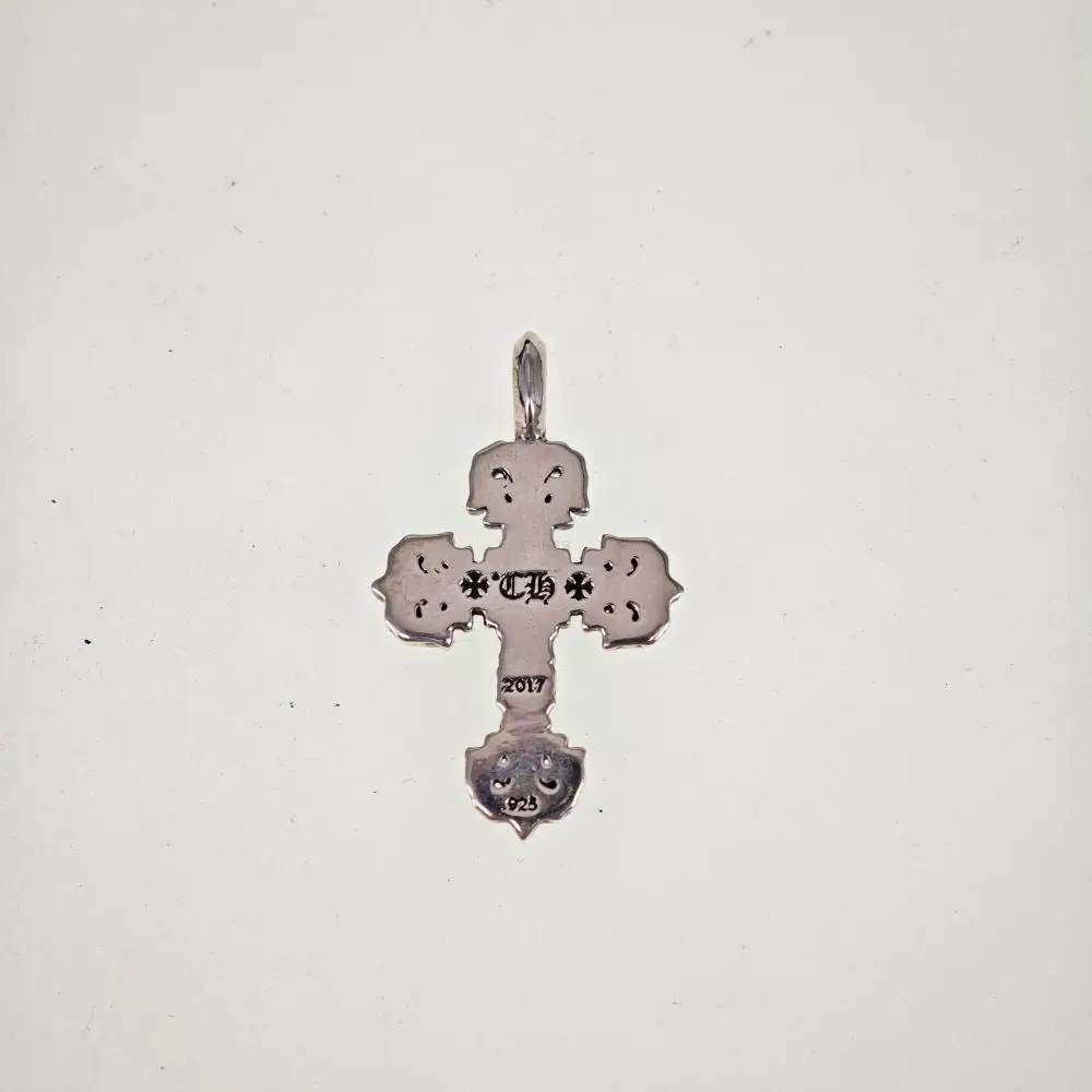 Chrome hearts 克罗心 单钻小号Filigree火焰十字架吊坠