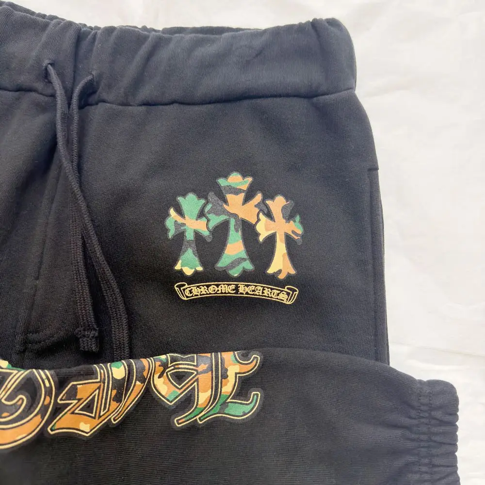 克罗心Chrome hearts 迷彩三十字卫裤运动裤运动裤抓绒卫裤现货M