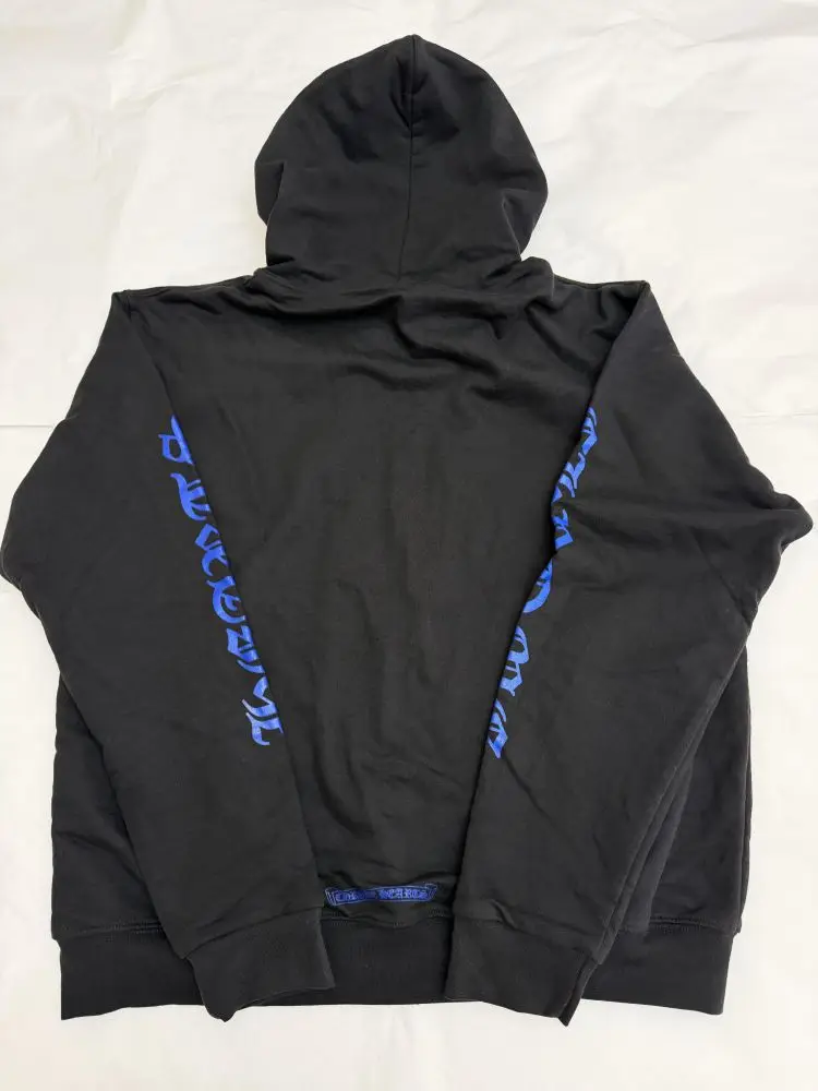 克罗心 外套双袖蓝色字母logo拉链帽衫厚款卫衣L和XL现货