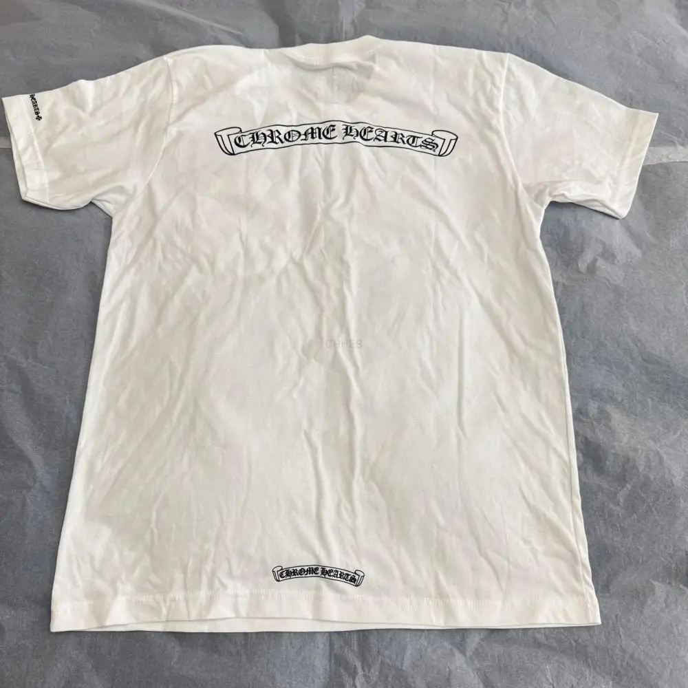 Chrome hearts克罗心 白色卷轴印花短袖T恤L现货