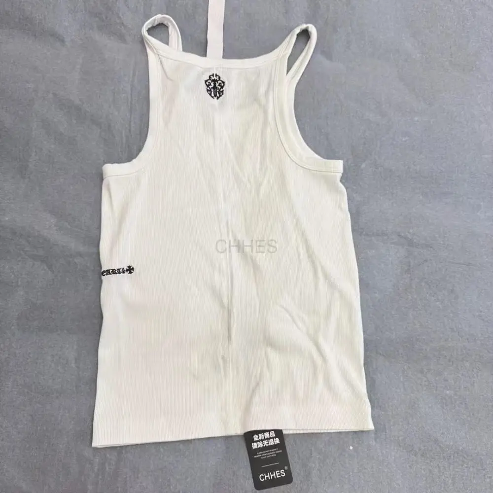 Chrome hearts克罗心新款刺绣宝剑背心 现货ML现货白色背心