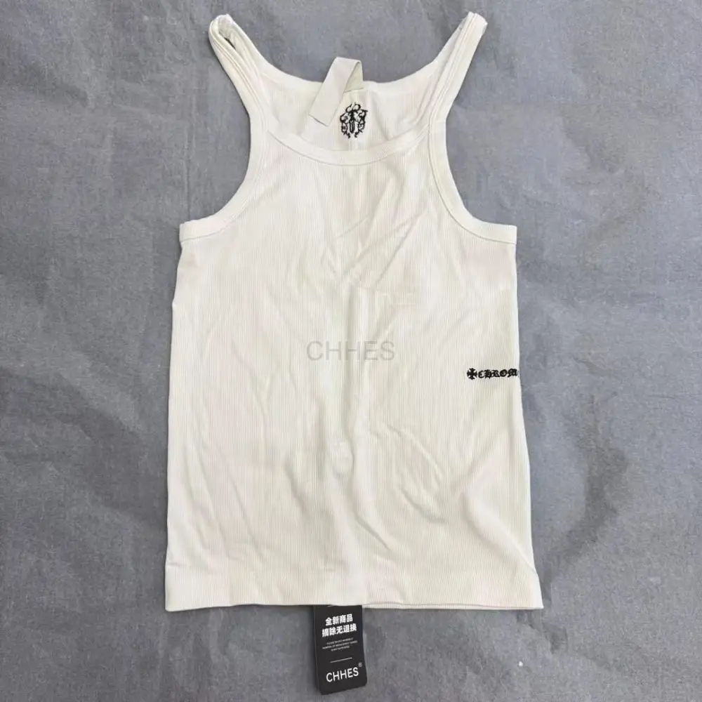 Chrome hearts克罗心新款刺绣宝剑背心 现货ML现货白色背心