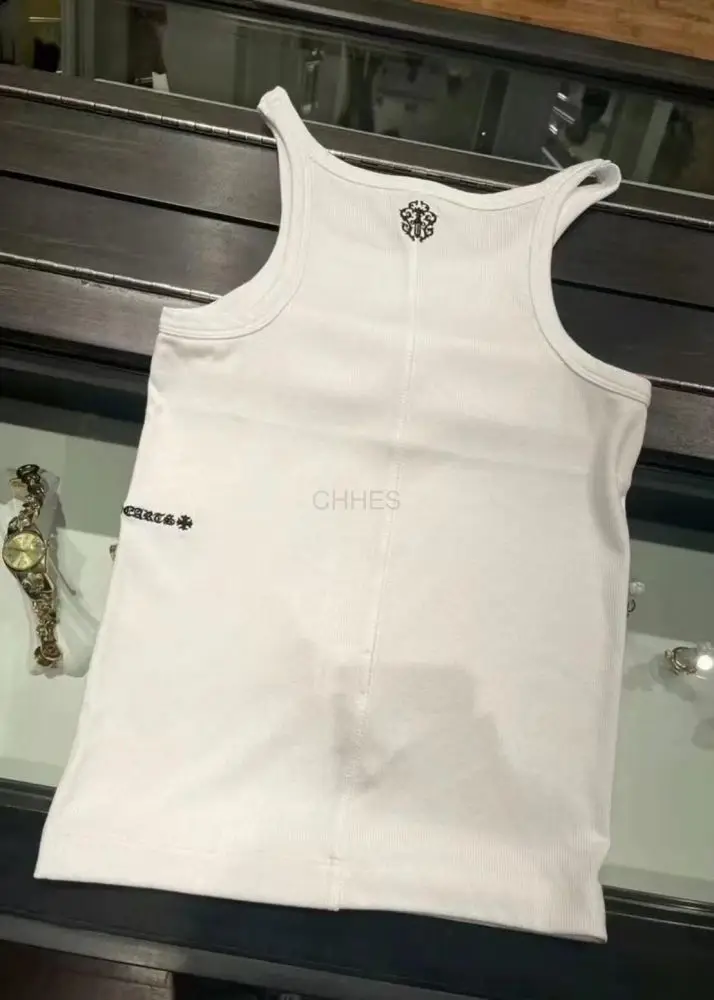 Chrome hearts克罗心新款刺绣宝剑背心 现货ML现货白色背心