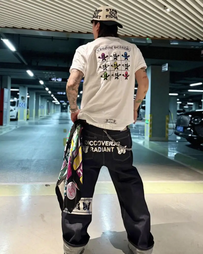 克罗心Chrome hearts 彩色foti骷髅短袖T恤现货M码