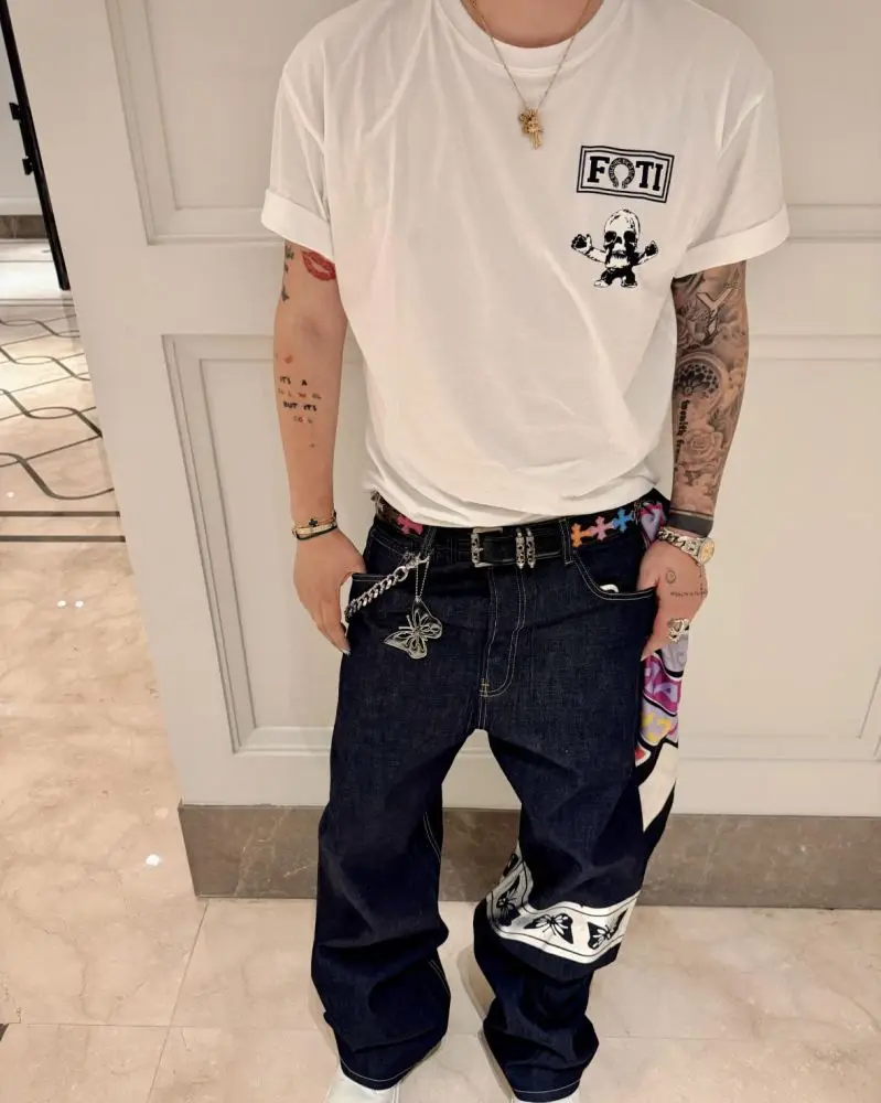 克罗心Chrome hearts 彩色foti骷髅短袖T恤现货M码