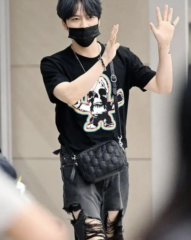 Chrome hearts克罗心黑色骷髅印花T恤MFoti彩虹骷髅现货