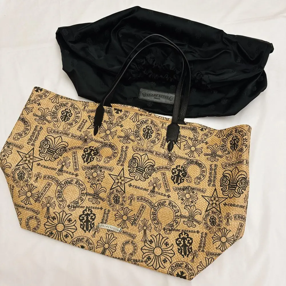 克罗心沙滩包Chrome hearts 亚麻草编包现货