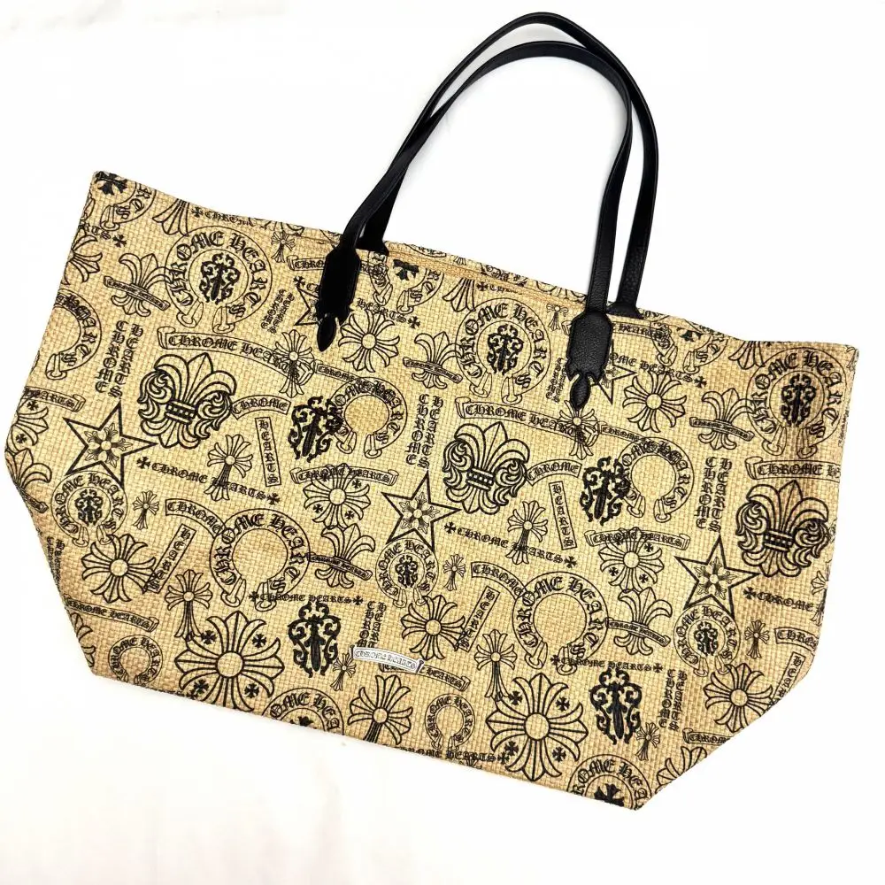 克罗心沙滩包Chrome hearts 亚麻草编包现货