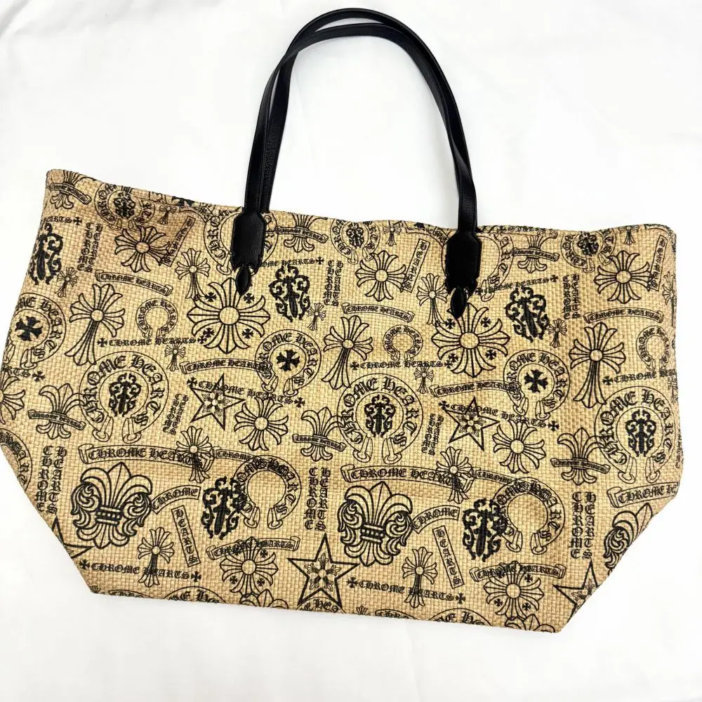 克罗心沙滩包Chrome hearts 亚麻草编包现货