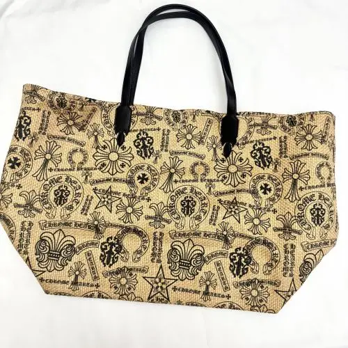 克罗心沙滩包Chrome hearts 亚麻草编包现货